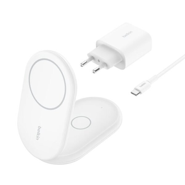 Socle de recharge 2-en-1 aimantée et pliable avec Qi2 (15 W)