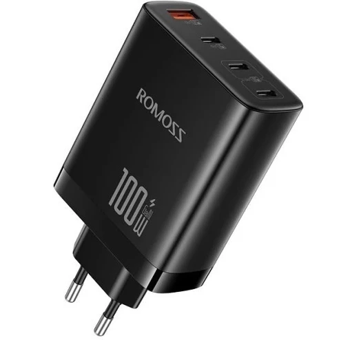 Зарядное устройство для Romoss 2C1A 100W GaN 3 порта (AC100I-12-234H) черное (38819)